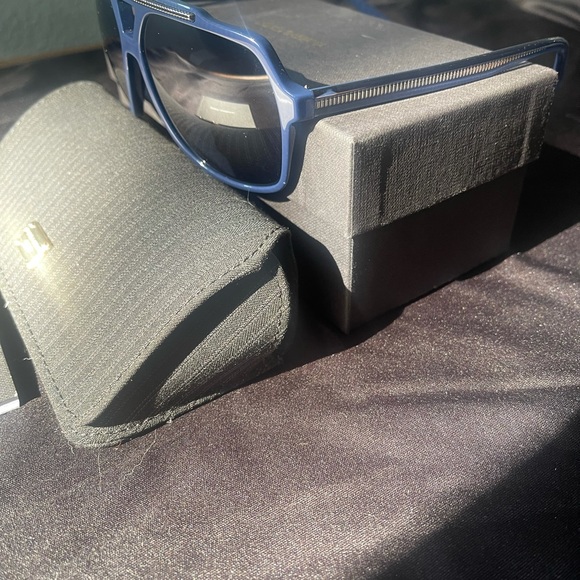 Dolce & Gabbana Gros Grain 60MM Sunglasses blue frame, silver accents. - Picture 6 of 14